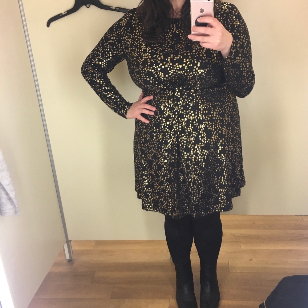 Michael Kors Black Dress with Gold Stars